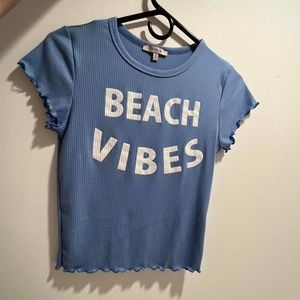 Vintage papaya light blue cropped tee